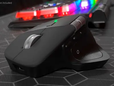 Multi-Scroll Bluetooth Office Mouse Black 3D model
