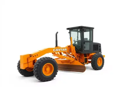 Orange Road Grader model pack Low-poly 3D model