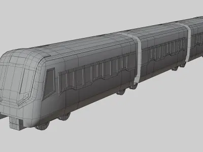 BTS Skytrain cartoon low poly 3D model