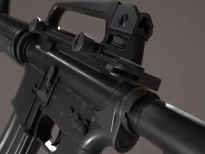 M4A1 - AR15 Assault Rifle Low-poly 3D model