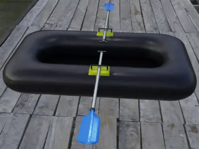 Rubber Dinghy Low-poly 3D model