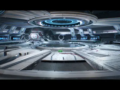 Sci Fi Hangar Interior - game ready 3D model