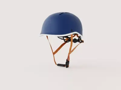 Urban Bicycle Helmet - Navy Blue Low-poly 3D model
