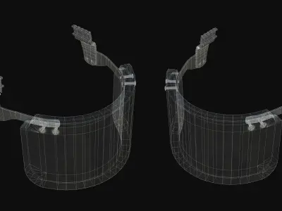 MILITARY Game Ready Ballistic Visor Low-poly 3D model