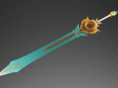 Light Demon Great Sword - Anime Sword Low Poly 3d model Low-poly 3D model