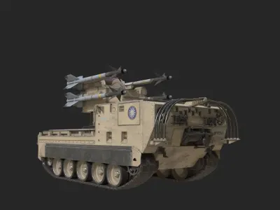 3 coatings  American system MIM72 Chaparral SAM of Taiwan Low-poly 3D model