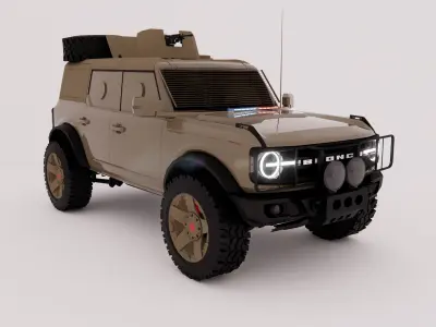 Ford bronco military escort vehicle  Low-poly 3D model