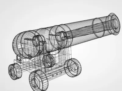 Cannon - Gun Of Ships Old military infantry defence weaponry 3D model