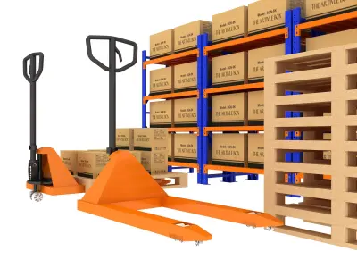 Warehouse Rack Storage 3D model purchase