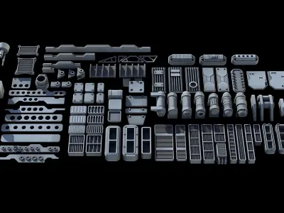 Sci-Fi KitBash and Props Pack Part one 3D model