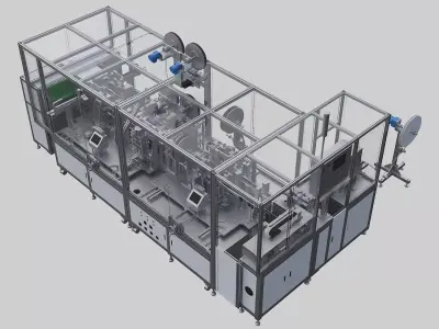 Testing production line 3D model