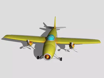 Jet Plane Low-poly 3D model buy