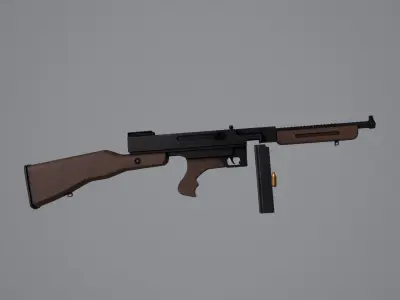 WW2 Machine Gun Low-poly 3D model