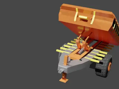 Heavy Loader Trolley - Low Poly Industrial Game Asset Low-poly 3D model