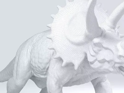 Triceratops dinosaur with horns Free 3D model