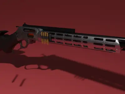 Modernized Tactical Winchester Lever Action Rifle 3D model