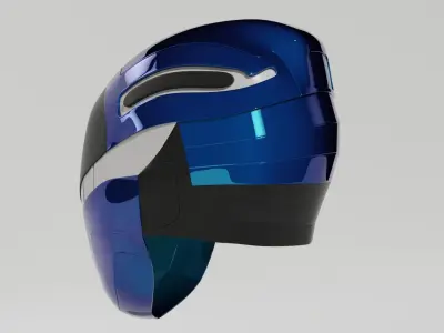 futuristic helmet ninja Low-poly 3D model