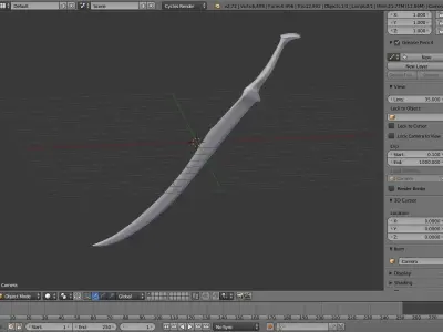 Elf Sentry Sword low-poly Low-poly 3D model