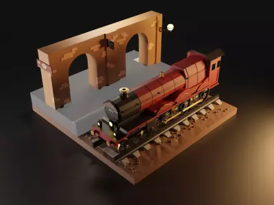 Hogwarts Express Low-poly 3D model
