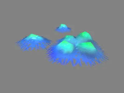 Cartoon spider eggs - blue worm Low-poly 3D model