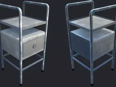 Industrial Bedside Table Low-poly 3D model