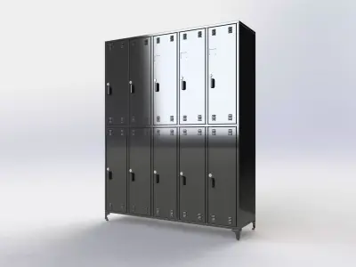Industrial Sheet Metal Cabinet 3D Model  3D model