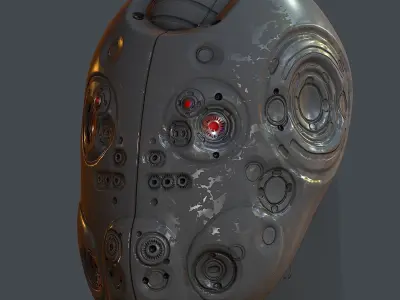 Gas mask helmet 3d model scifi Low-poly  Low-poly 3D model 78