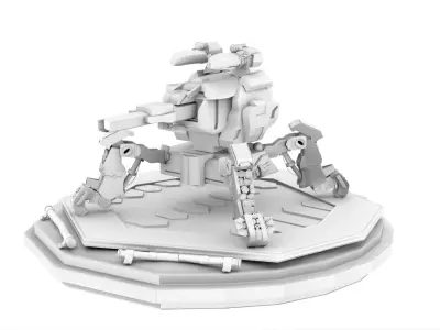 spider tank  Low-poly 3D model