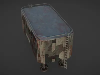 sci-fi station Low-poly 3D model