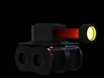 low poly metalic tank 3D model