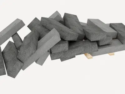 concrete bricks pallet 3 3D model