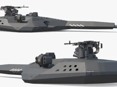  Combat Cannon Turret with Remote Machine Gun Dark Gray 