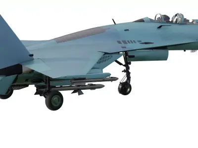 Sukhoi Su-27 with interior 3D model