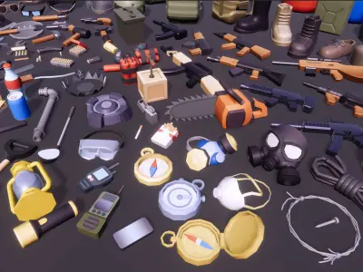 3D Props - Casual Survival Low-poly 3D model