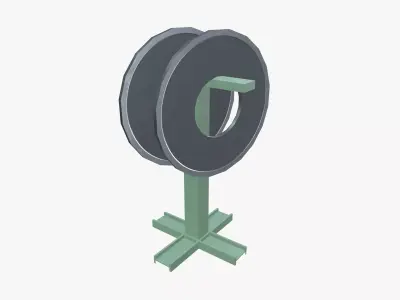 Steel Plate Hanging Stand Low-poly 3D model