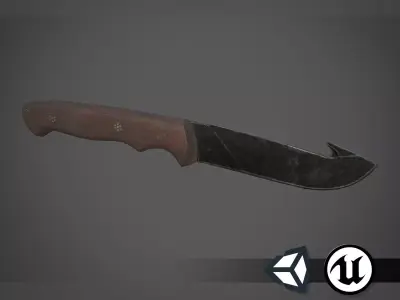 Apocalyptic Battle Knife - PBR and Game Ready Low-poly 3D model