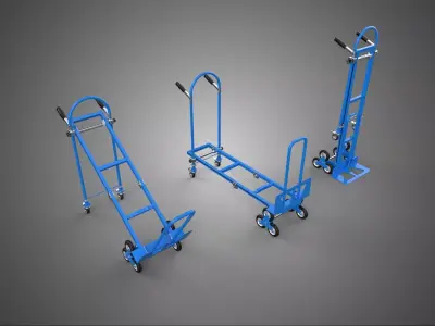TRIPLE WHEELS STAIR CLIMBING CLIMBER CONVERTIBLE HAND TRUCK CART 3D model