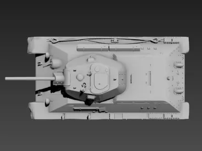 T-34 Low Poly tank 3D print model