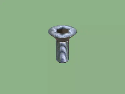 Collection Steel Stained Bolt Allen Counter Sink PBR 4K 3D Model Pack