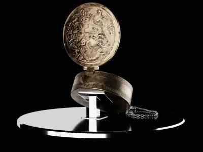  vintage-style direction compass Low-poly 3D model