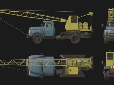 Mobile Crane Low-poly 3D model purchase