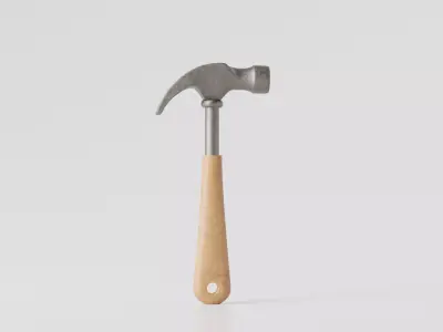 Hammer Low-poly 3D model 11