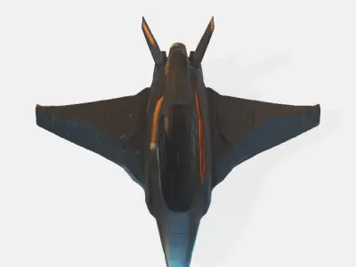 futuristic aircraft Low-poly 3D model