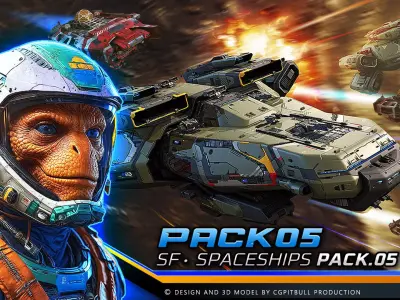 STARSHIPS - Pack05 Low-poly 3D model