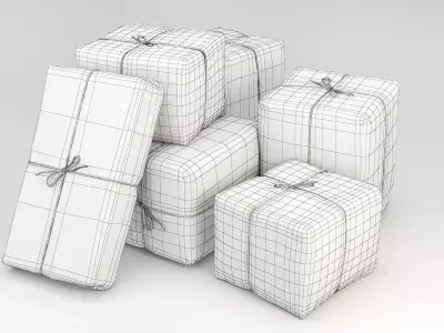 Vintage packages Low-poly 3D model