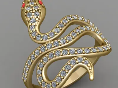 Antique Snake Ring  3D print model
