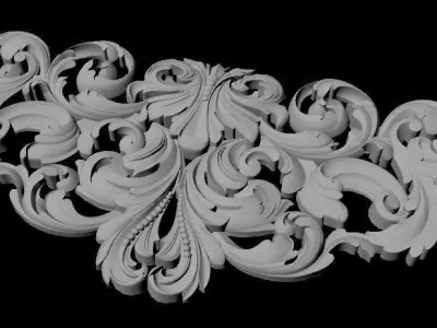 dekor gold ornate ornament 3D model buy