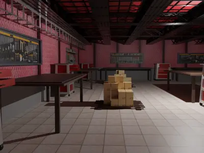 Workshop  Low-poly 3D model