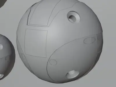 sci-fi futuristic balls mechanics Low-poly 3D model