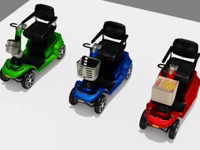 Delivery Bike Pack Low-poly 3D model